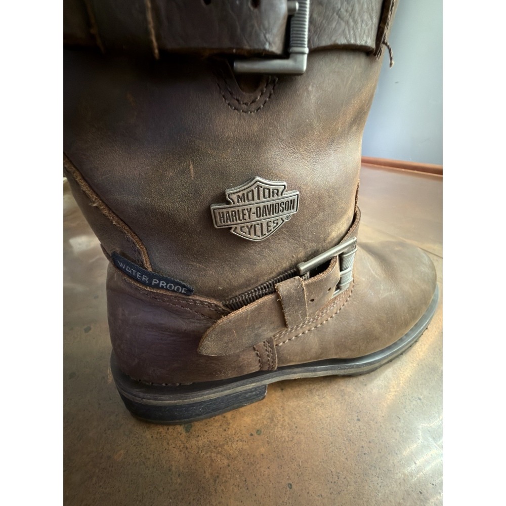 Harley-Davidson Women's Size 9 Brown Leather Waterproof Motorcycle Boots D87158 - Picture 7 of 12